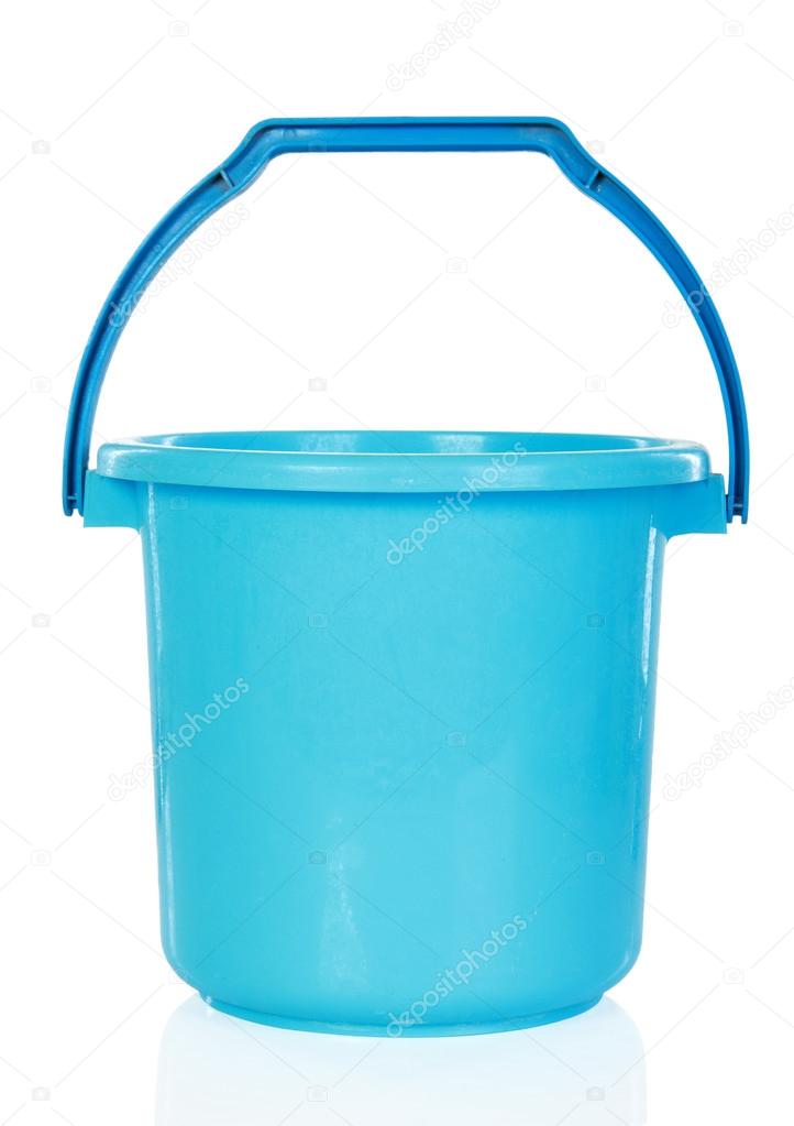 Blue plastic bucket