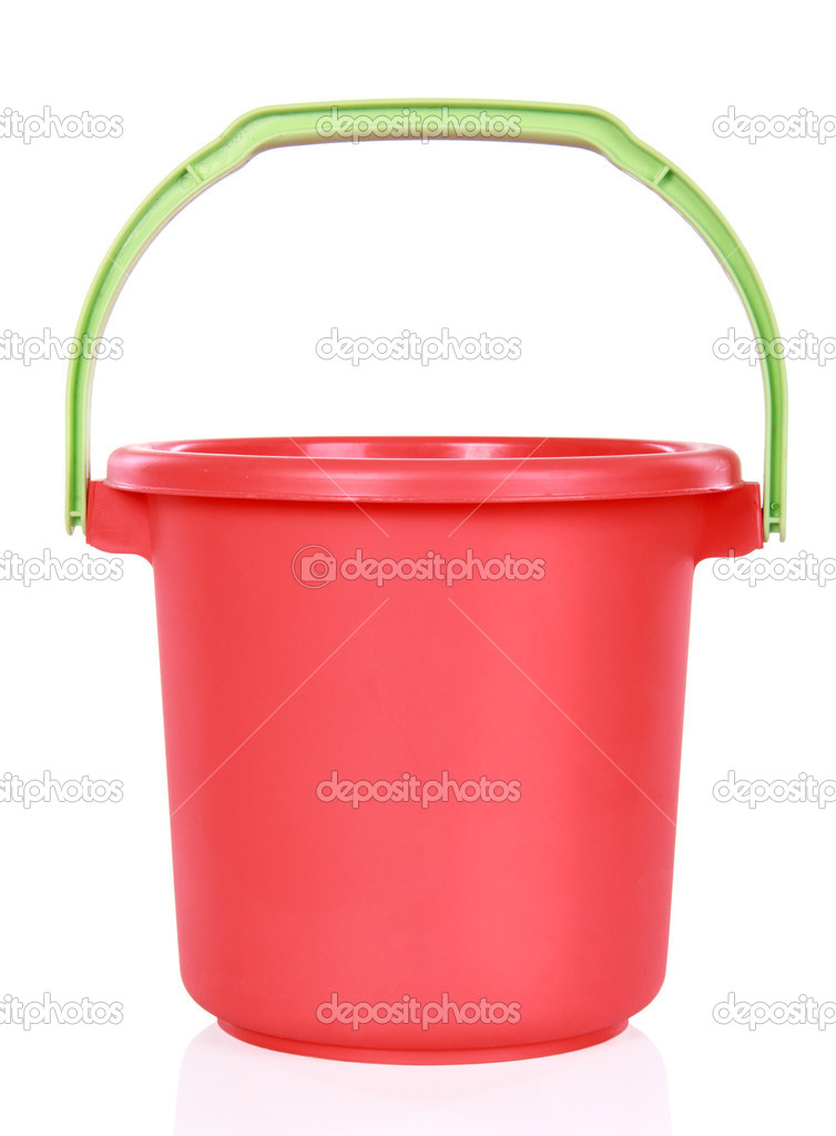 Red plastic bucket