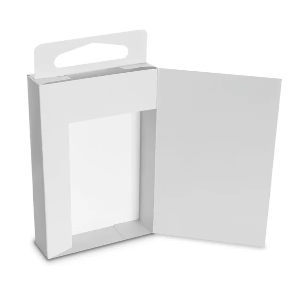 Белый ящик для упаковки продуктов — стоковое фото