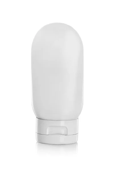 Λευκό πλαστικό δοχείο για το καλλυντικό προϊόν — Φωτογραφία Αρχείου