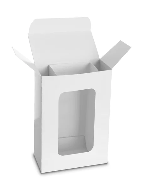 Белый ящик для упаковки продуктов — стоковое фото