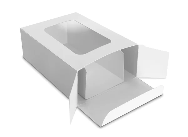 Caja blanca del paquete para los productos — Foto de Stock