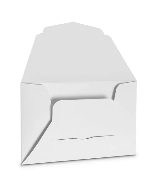 Envelope branco isolado no fundo branco — Fotografia de Stock