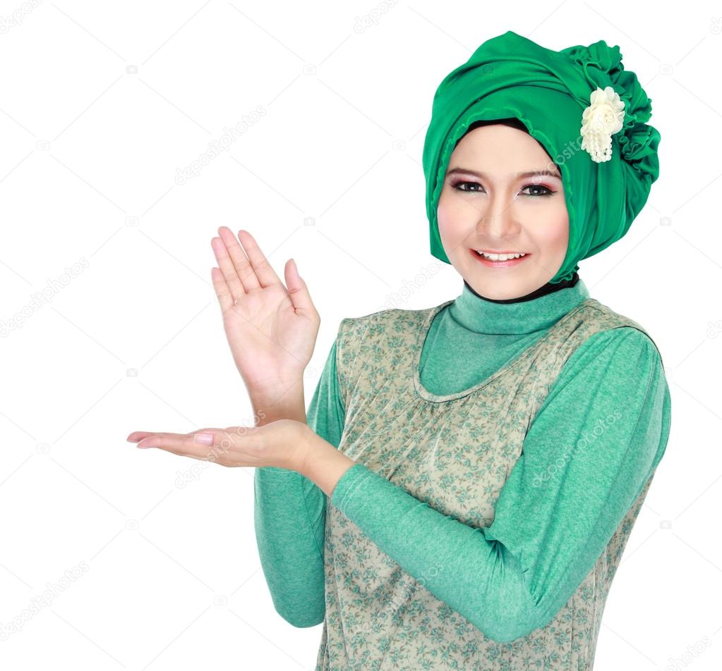 young moslem woman presenting