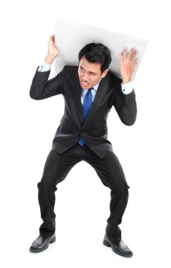 işadamı kavramsal bir fotoğraf için poz