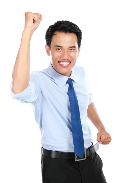 Joven hombre de negocios disfrutando del éxito — Foto de Stock