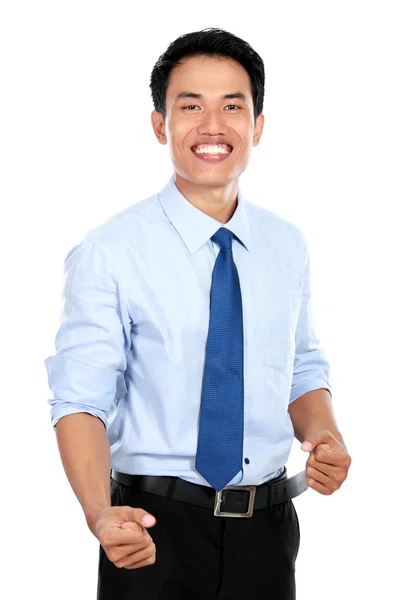 Jonge zakenman genieten van succes — Stockfoto