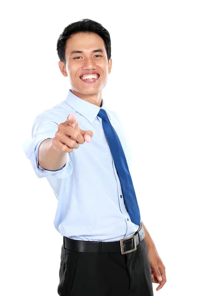 Young businessman pointing his finger at you Royalty Free Stock Images