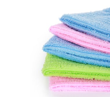 renkli mikrofiber havlu temizliği