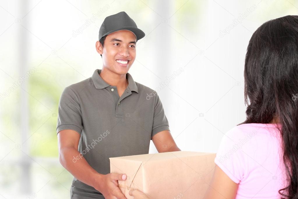 receiving a package at home