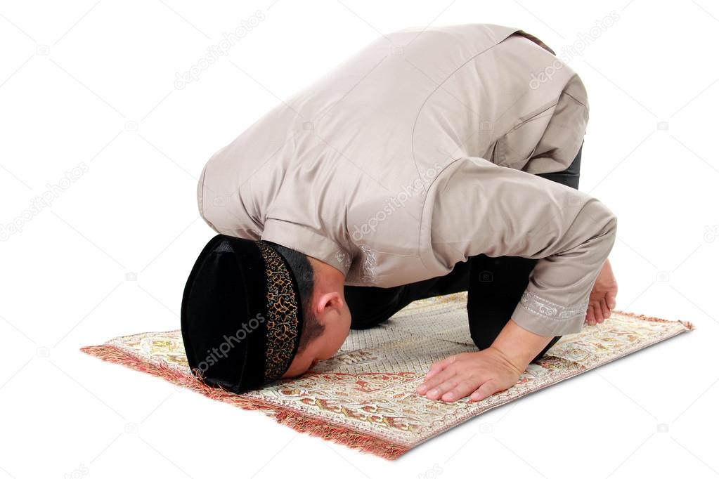 man muslim doing prayer