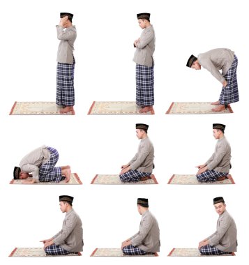 man muslim doing prayer clipart