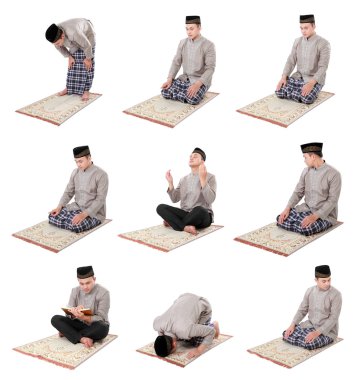 man muslim doing prayer clipart