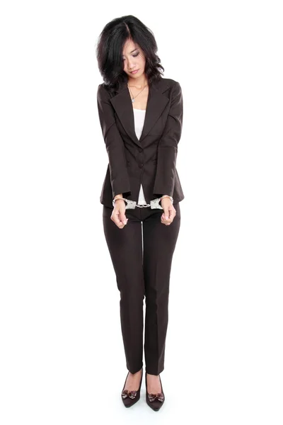 Business woman in handcuffs — Stock Photo, Image