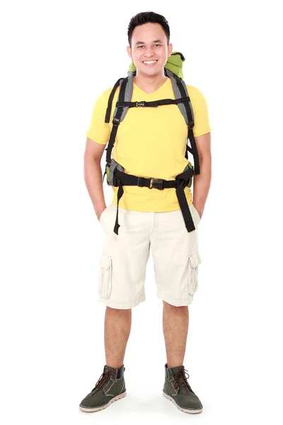 Male hiker with backpack — Stock Photo, Image
