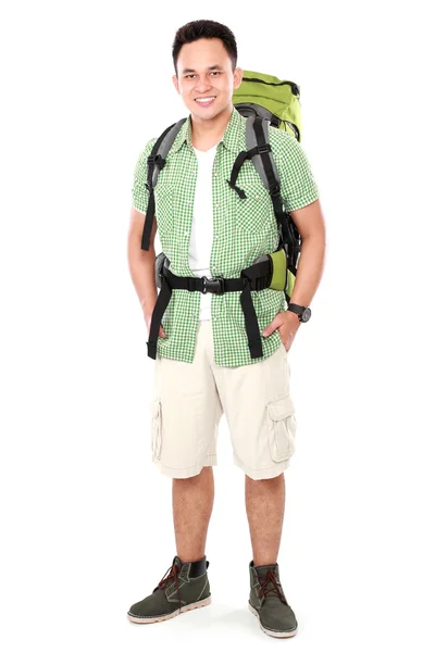 Senderista masculino con mochila — Foto de Stock