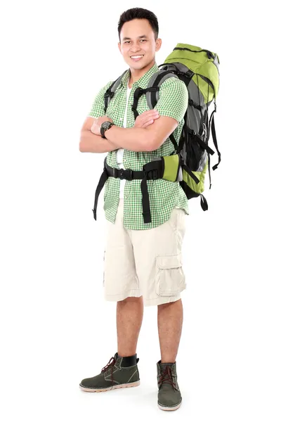 Male hiker with backpack — Stock Photo, Image