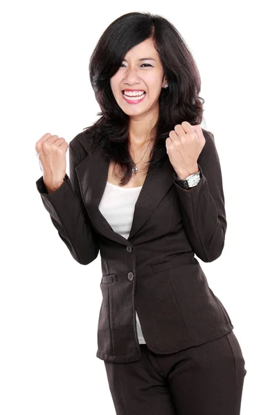 Aufgeregt glücklich asiatisch unternehmerin — Stockfoto