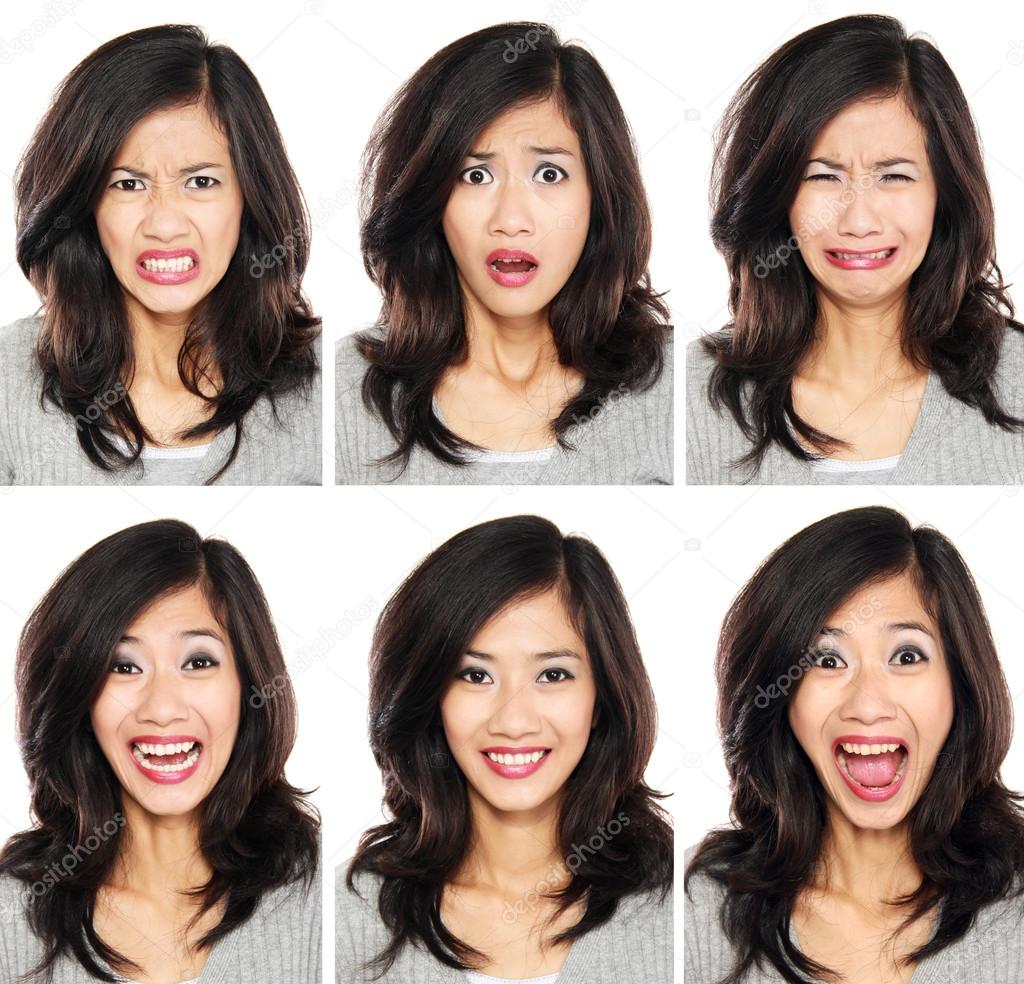 woman with different facial expression