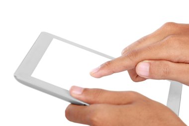 Holding ve tablet PC'de dokunmadan eller