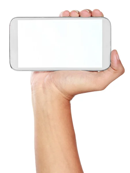 Smartphone portatile con schermo bianco — Foto Stock