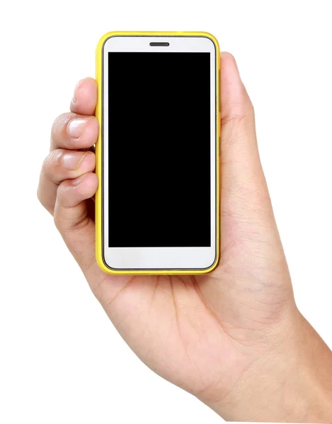 Hand holding mobile smart phone with blank screen — Stock Photo, Image