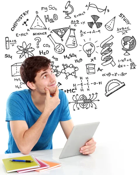 College student studying and Thinking — Stock Photo, Image