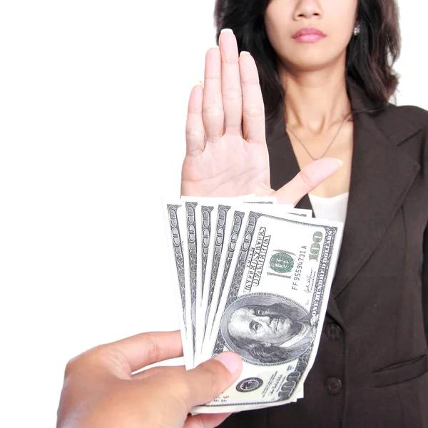 Conceptual image of hand give money for corruption — Stock Photo, Image