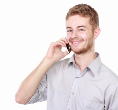 telefonda konuşurken başarılı iş adamı