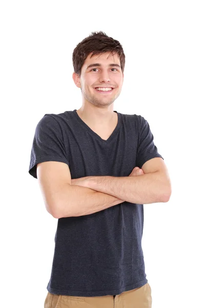 Jonge lachende mannelijke portret — Stockfoto
