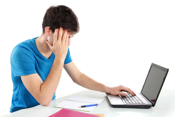 Homem estudante Cansado de estudar — Fotografia de Stock