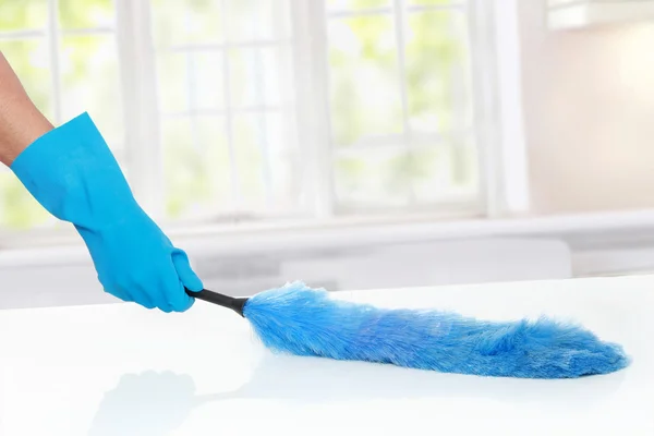 Cleaning using Soft duster — Stock Photo, Image