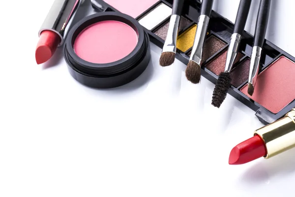 Various cosmetics isolated over white — Stock Photo, Image