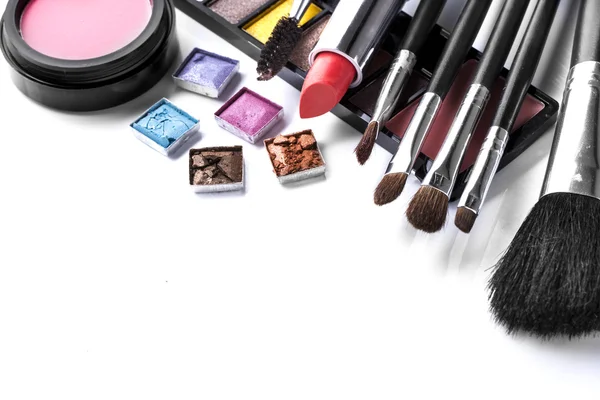 Various cosmetics isolated over white — Stock Photo, Image