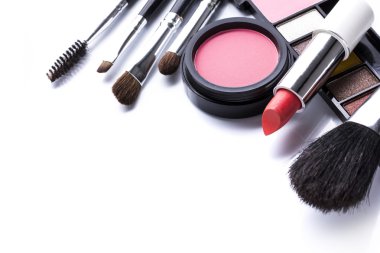 Dekoratif kozmetik beyaz bitti izole