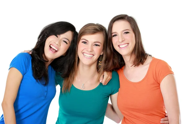 多种族的三个女孩最好的朋友 — 图库照片