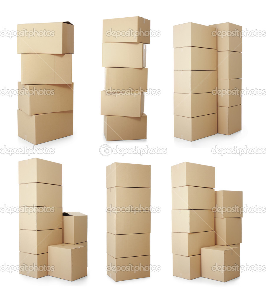 piles of cardboard boxes