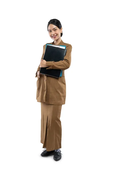 Khaki egyenruhát viselő magabiztos női köztisztviselő portréja — Stock Fotó