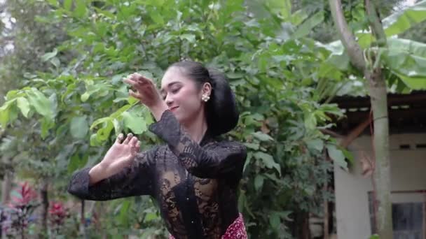 Dançarina javanesa mostrando sua pose de dança — Vídeo de Stock