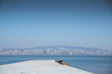 beautiful cityscape of turkey taking far back from the crossed island