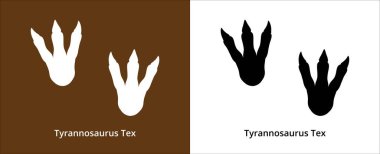 Tyrannosaurus rex ayak izi. T-rex ayak izi sembolü. Dinozor T-rex ayak izi kalıbı. Vektör stok illüstrasyonu