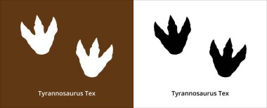 Tyrannosaurus rex ayak izi. T-rex ayak izi sembolü. Dinozor T-rex ayak izi kalıbı. Vektör stok illüstrasyonu