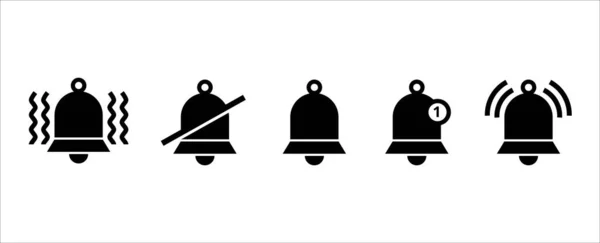 Anmälan Klocka Vektor Ikon Set Påminnelse Ikoner Samling Larmsymbol Illustration — Stock vektor