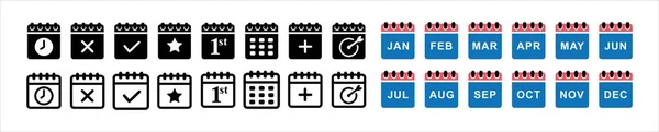 Calendar Icon Set Calendar Vector Icons Template Contains Symbol Add — Stock Vector
