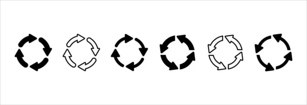 回收图标集 循环使用符号向量图标集 可重复使用的材料环保标志设计 重新加载循环符号 矢量存量说明 — 图库矢量图片