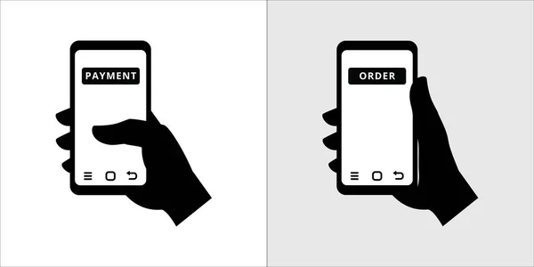 Illustration Des Bezahlvektors Für Mobiltelefone Handheld Telefon Bestellung Und Digitales — Stockvektor