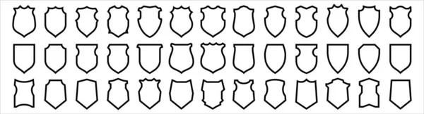 Shield Icon Vector Set Protect Security Symbol Illustration Assorted Shield — 图库矢量图片