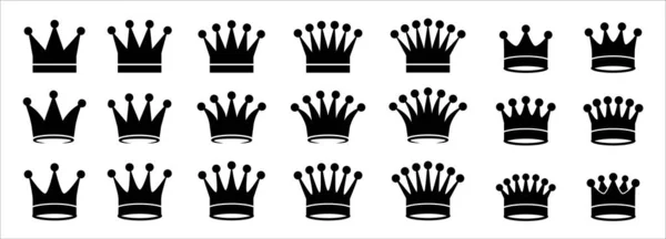 Crown Icon Vector Set Crowns Simple Icons Design Symbol Jewelry — 图库矢量图片