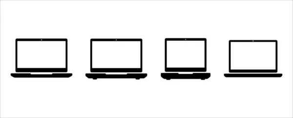 Laptop Icon Set Verschiedene Laptops Vektorsymbole Gesetzt Symbol Für Personal — Stockvektor