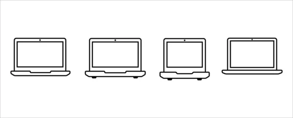 Laptop Icon Set Verschiedene Laptops Vektorsymbole Gesetzt Symbol Für Personal — Stockvektor